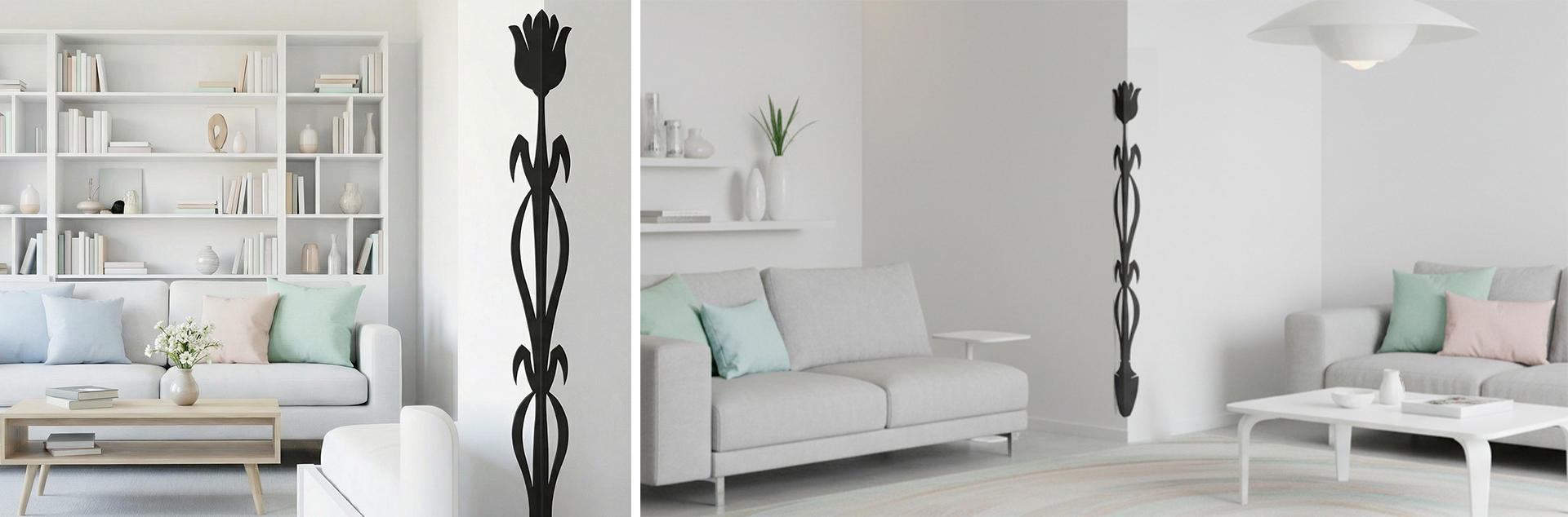 Décoration murale noire dans un intérieur clair Palpable